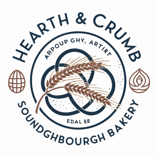 Symbol mark for the fictional bakery brand Hearth & Crumb by Recraft v3 raster, traced