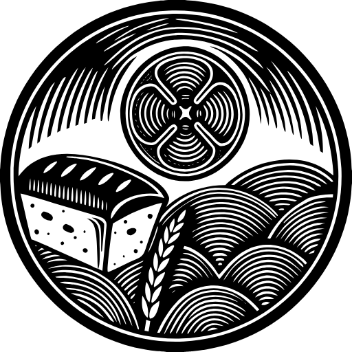 Symbol mark for the fictional bakery brand Hearth & Crumb by Recraft v3 (linocut substyle)