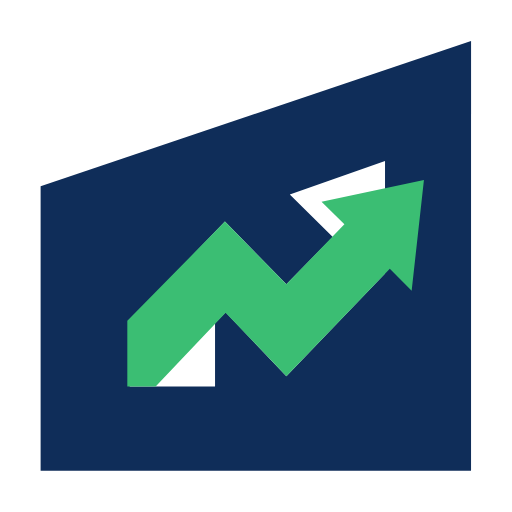AI-generated Meridian Ledger symbol mark at 512 pixels, a green arrow in a navy shield