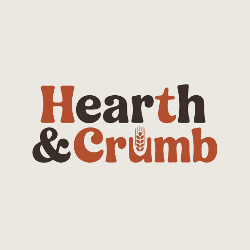 Ideogram v3's winning wordmark for Hearth & Crumb, warm lettering with a wheat grain hidden in the b